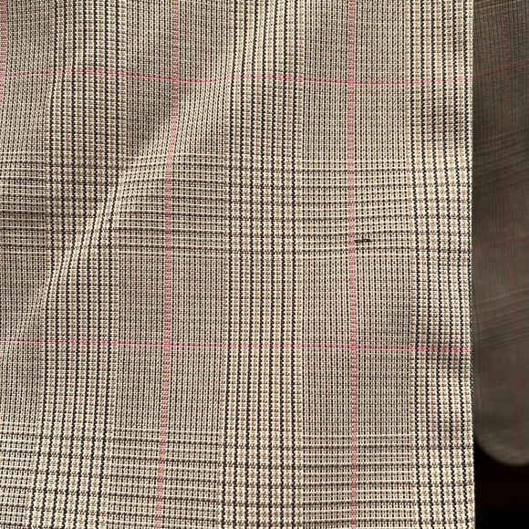Neutral Glenn plaid H&M fitted classic blazer with pink accent sz 8 - Picture 4 of 6